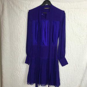 Roberto Cavalli Vibrant Blue Long Sleeve Dress